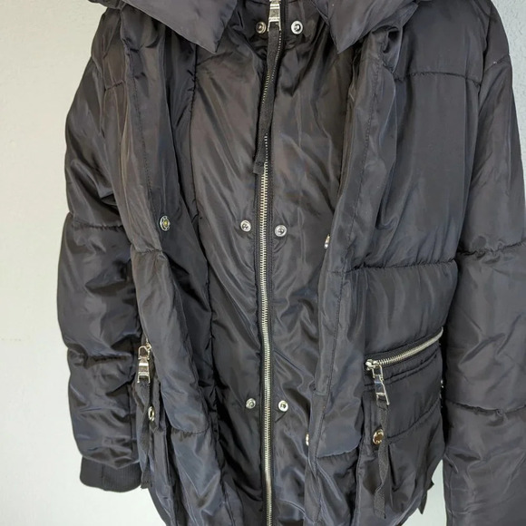 Madden NYC Ski Jacket/Puffer Jacket with Pockets, side zipper, Black Size S/P - Picture 6 of 10